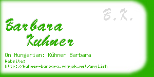 barbara kuhner business card