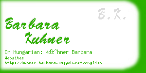 barbara kuhner business card